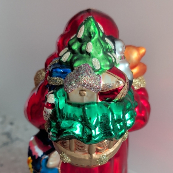 Festive Santa Claus Ornament with Gold Accents - Picture 10 of 15